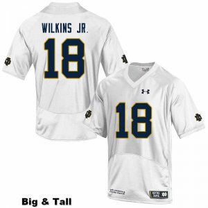 Notre Dame Fighting Irish Men's Joe Wilkins Jr. #18 White Under Armour Authentic Stitched Big & Tall College NCAA Football Jersey COO8799VU